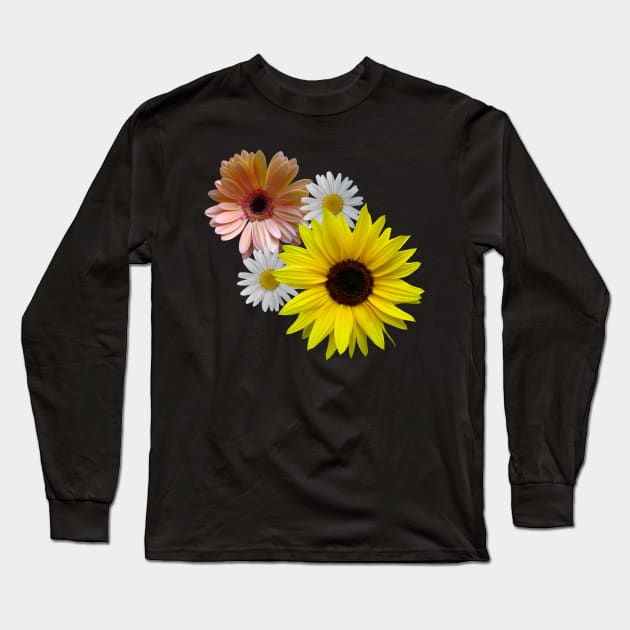 sunflower daisy gerbera bloom floral flowers petal Long Sleeve T-Shirt by rh_naturestyles